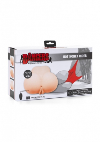 Телесный мастурбатор вагина и анус с вибрацией Hot Honey Rider Vibr