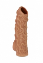 Стимулирующая насадка на пенис с открытой головкой и рельефом KOKOS (размер M)