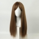 Русый парик с длинными волосами и чёлкой, с имитацией кожи (60 см)0