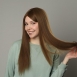 Русый парик с длинными волосами и чёлкой, с имитацией кожи (60 см)1