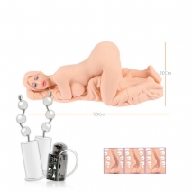 Реалистичная куколка с анатомическими изгибами, рельефом и голосовым сопровождением Valentina (3 отверстия)