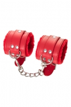 Красные наручники с меховым подкладом ANONYMO #0105