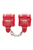 Красные наручники с меховым подкладом ANONYMO #0105