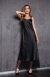 Черное платье-пеньюар с кружевом Evelin XXL0