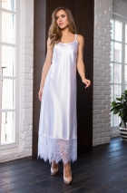 Белое платье-пеньюар с кружевом Evelin XXL