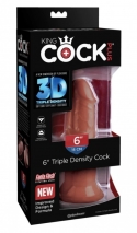 Реалистичный коричневый фаллоимитатор King Cock 6" Triple Density Cock