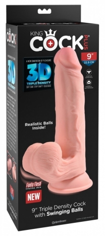 Фаллоимитатор с подвижной мошонкой PipeDream King Cock+Triple Density 9''