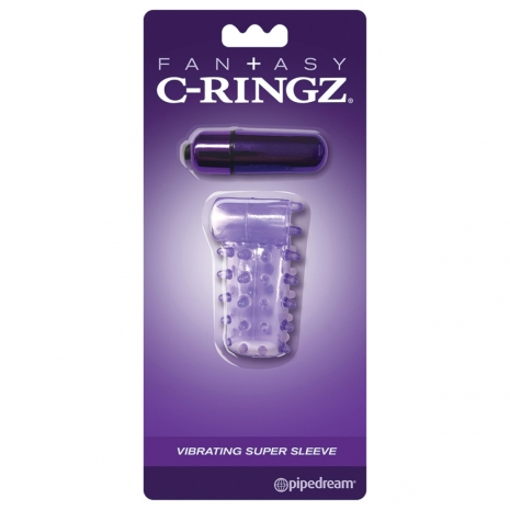 Эрекционное кольцо Fantasy C-Ringz Vibrating Super Sleeve-Purple