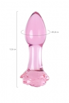 Розовая анальная втулка-розочка из стекла SEXUS
