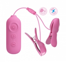 Вибро-зажимы для сосков с электростимуляцией Romantic Wave II (7 реж. вибрации, 3 реж. электрост.)