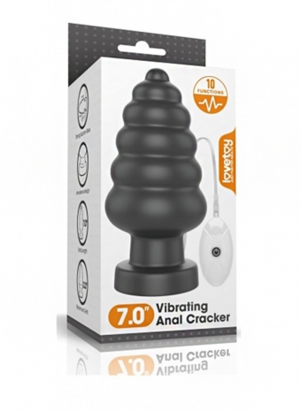 Большая анальная вибро-пробка на присоске King Sized Vibrating Anal Cracker 7'' (10 режимов)