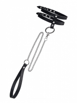 Ошейник из двух ремешков с поводком