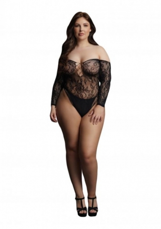 Боди с открытыми плечами Wonder Rhinestone Bodysuit Plus size