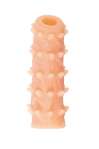 Стимулирующая насадка на пенис с открытой головкой и рельефом KOKOS (размер S)