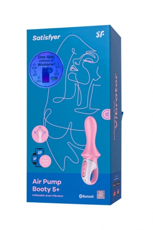 Самонадувающийся анальный вибратор SATISFYER AIR PUMP BOOTY 5 (12 режимов)