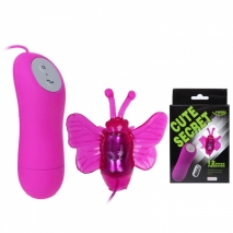 Клиторальная вибро-бабочка с пультом Cute Secret (12 режимов)