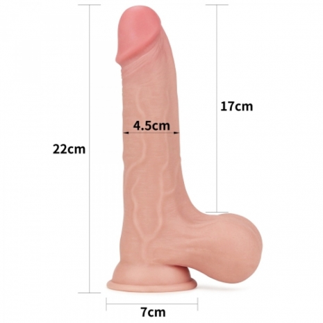 Супер реалистичный фаллос с подвижной кожей Sliding-Skin Dong 8.5''