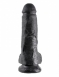 Черный фаллос с мошонкой на присоске King Cock 8 Cock with Balls Black 8''1