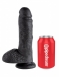 Черный фаллос с мошонкой на присоске King Cock 8 Cock with Balls Black 8''0