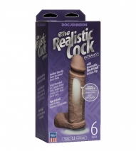 Коричневый фаллоc-насадка на присоске Realistic Cock Vac-U-Lock 6”
