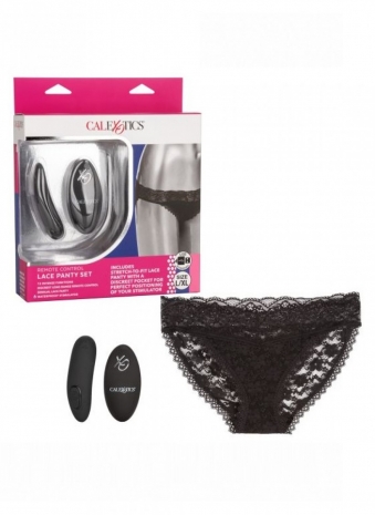 Набор для удовольствия на ДУ Remote Control Panty Set L/XL (кружевные трусики+вибромассажер)