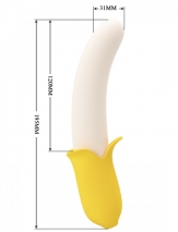 Перезаряжаемый вибратор-банан с поступательными движениями Banana Geek (3+7 режимов)