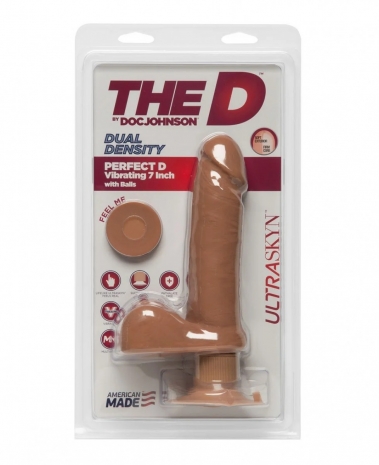 Супер реалистичный смуглый вибратор на присоске The D - Perfect D Vibrating 7"