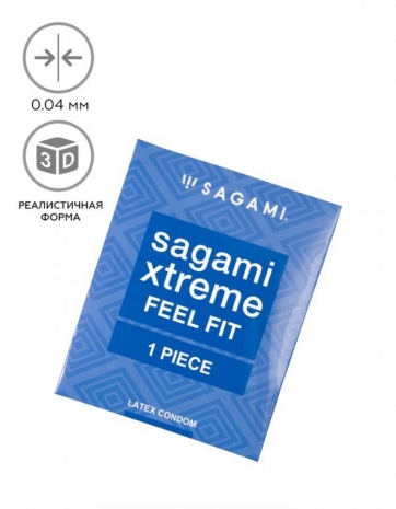 Гладкие презервативы Sagami Xtreme feel fit 0,04 (1 шт)