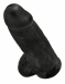 Черный фаллос с мошонкой на присоске King Cock 9 Chubby - Black2