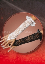 Перчатки белые ажурные