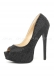 Шикарные черные туфли со стразами Glamour 380