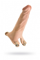 Фаллопротез поясной каркасный (пустотелый) рельефный LoveToy 17 см