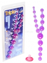 Фиолетовые анальные бусы TRIPLE ANAL PLEASURE BEADS