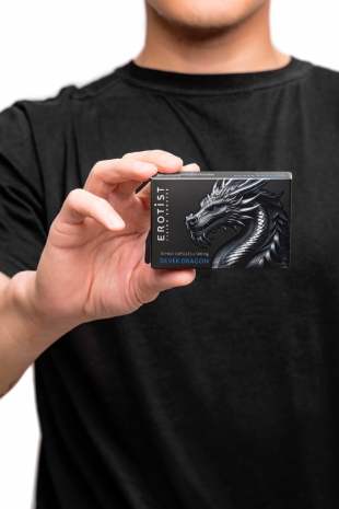 Капсулы для мужчин, для усиления эрекции Erotist SILVER DRAGON, 10 капсул