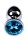 Малая серебристая анальная втулка с кристаллом голубого цвета