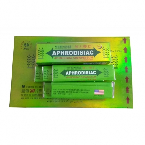 Возбуждающая жвачка Aphrodisiac Chewing Gum 1 пачка 5 пластинок