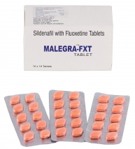 Malegra FXT (Sildenafil 100 мг + Fluoxetine 40 мг) лекарство для лечения преждевременной эякуляции (10 таб.)