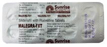 Malegra FXT (Sildenafil 100 мг + Fluoxetine 40 мг) лекарство для лечения преждевременной эякуляции (10 таб.)