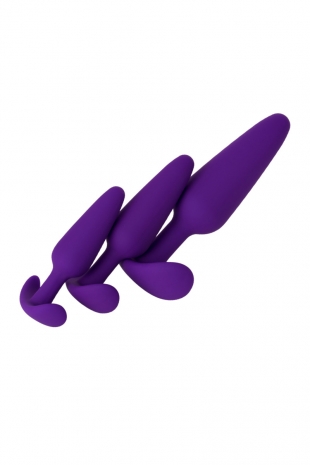 Набор из 3-х силиконовых анальных втулок для ношения фиолетовые