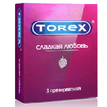Презервативы Torex "Сладкая любовь" со вкусом клубники, 3 шт.