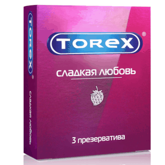 Презервативы Torex "Сладкая любовь" со вкусом клубники, 3 шт.