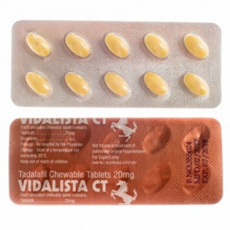 Дженерик сиалиса (Тадалафил Chewable жевательный Vidalista CT) таблетки для разжевывания для увеличения потенции 10 таб. 20 мг